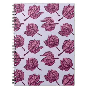 Pink Physalis Flower Pattern Pastel Botanical Notebook