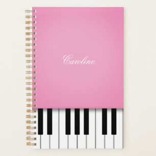 Pink Piano Keyboard Personalised Music Planner