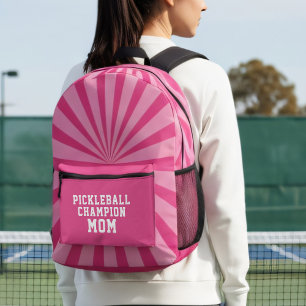 Pink Pickleball Champion Mum Printed Backpack