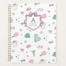 Pink Pickleball Preppy Monogram Print