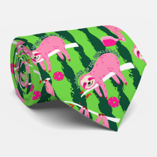 Pink pickleball sloths 🦥 tie