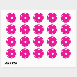 Pink pickleballs classic round sticker