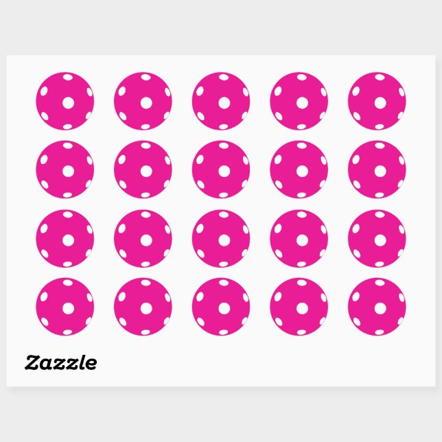 Pink pickleballs classic round  sticker (Sheet)