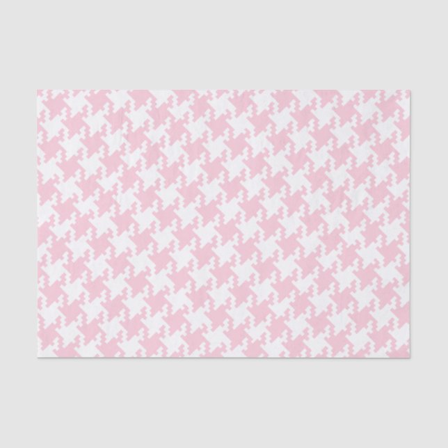 Pink Pied-De-Poule Pattern Custom Background Tissue Paper (Front)