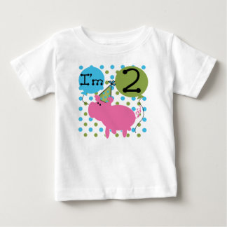 Pink Pig 2nd Birthday Baby T-Shirt