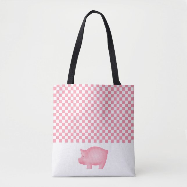 Pink Pig All-Over Print Tote Bag (Front)