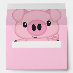 Pink Pig Baby Shower Envelope