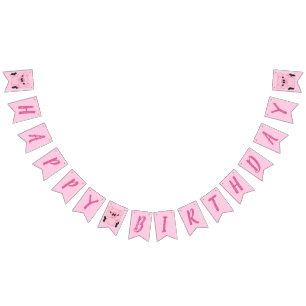 Pink Pig Birthday Party Bunting