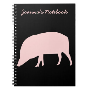 Pink Pig Customisable Notebook