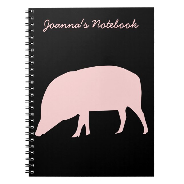 Pink Pig Customisable Notebook (Front)