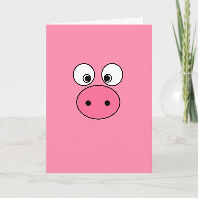 Pink Pig Face Card (Front)