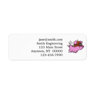 Pink pig flying cartoon   choose background color