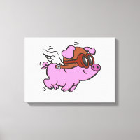 Pink pig flying cartoon | choose background colour