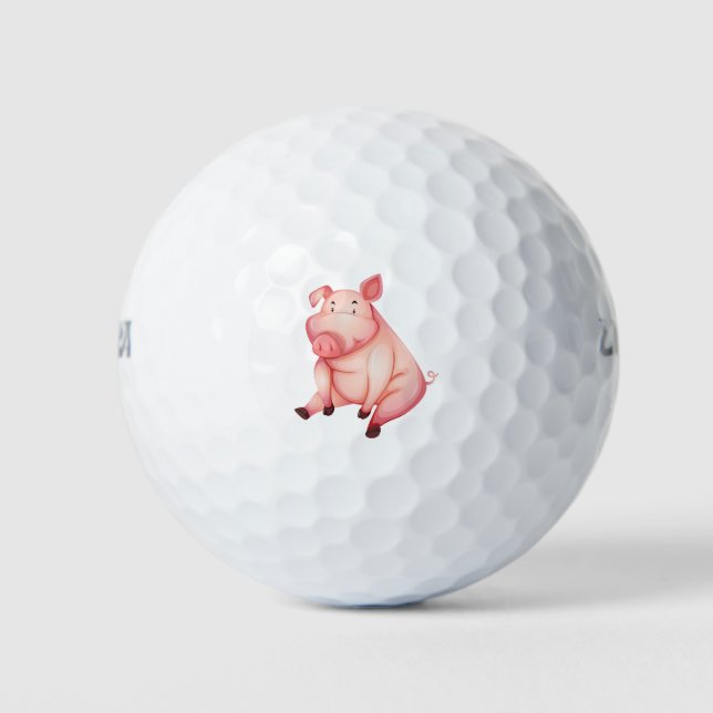 Pink pig golf balls (Front)