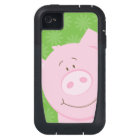 Pink Pig iPhone Cell Case Green Background