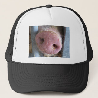 Pink Pig nose close up photograph Trucker Hat