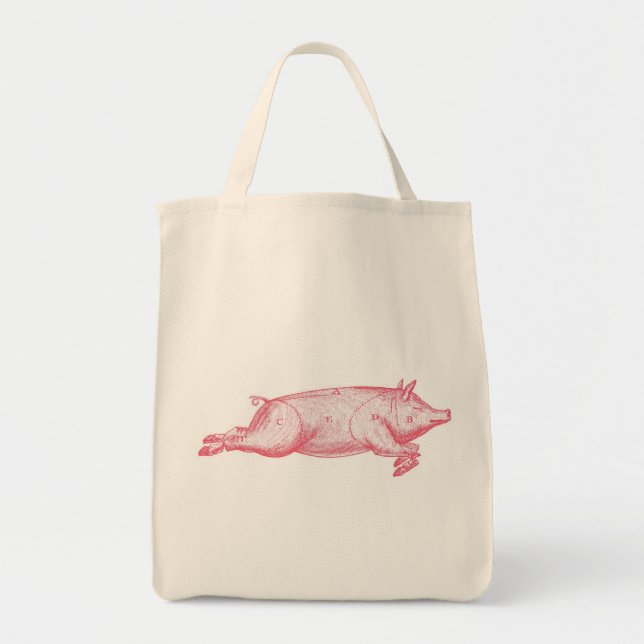 Pink Pig Organic Grocery Tote (Front)