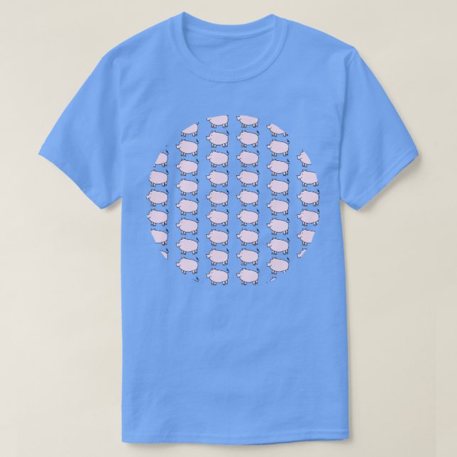 Pink Pig Pattern T-Shirt (Design Front)