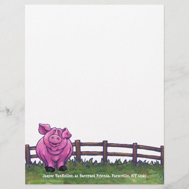 Pink Pig Personal Letterhead (Front)