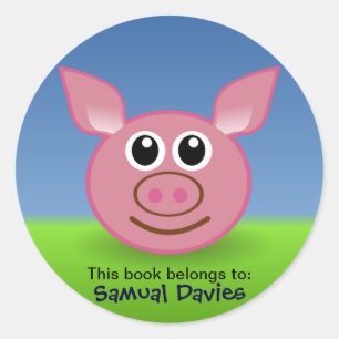 Pink Pig Personalised Name Labels