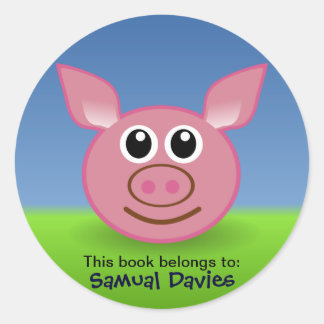 Pink Pig Personalized Name Labels