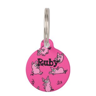 Pink Pig Pet ID Tag