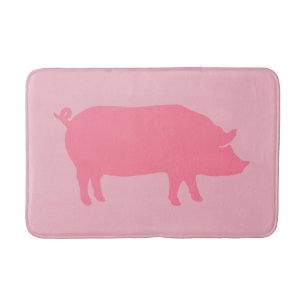Pink Pig Silhouette Bath Mat