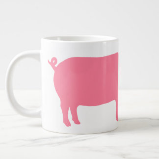 Pink Pig Silhouette | Fun Farm Animal Large Coffee Mug
