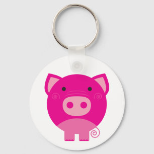 Pink Pig Tshirts and Gifts Key Ring