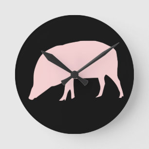 Pink Pig Wall Clock