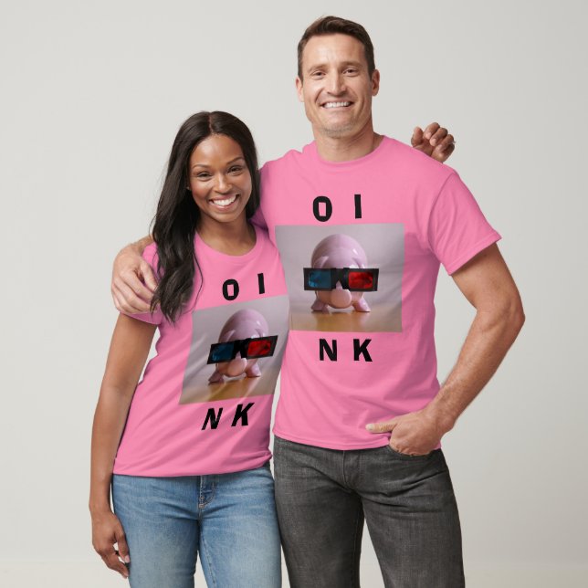 Pink Piggy Bank  Funny T-Shirt (Unisex)