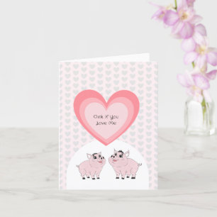 Pink piggy couple  card