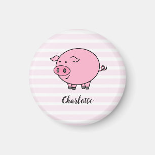 Pink Piggy Design   Magnet