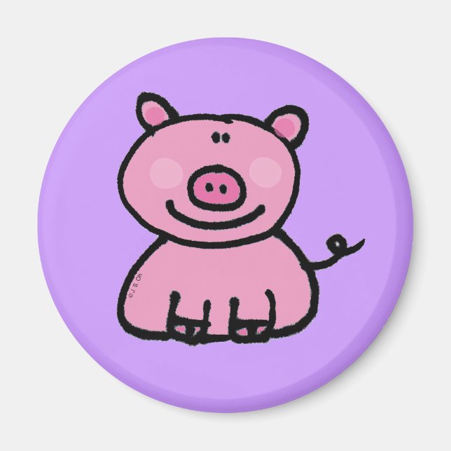 Pink piggy magnet (Front)
