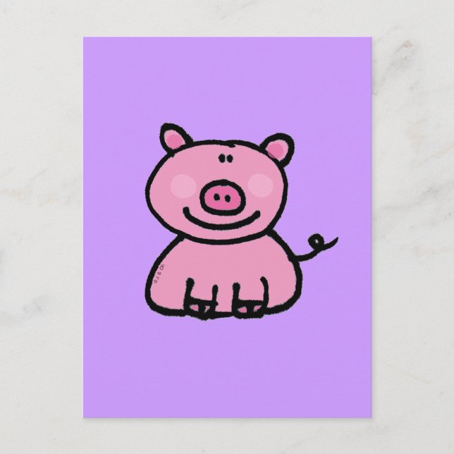 Pink piggy postcard (Front)