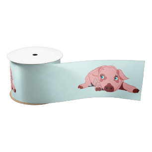 Pink Piggy Satin Ribbon
