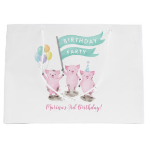 Pink Piggys Kids Birthday Bag