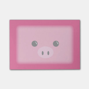 Pink Piglet Cute Animal Face Design Post-it Notes