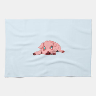 Pink Piglet Kitchen Towel - Your Color - Text
