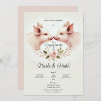 Pink Pigs Snout to Snout Floral Engagement Party