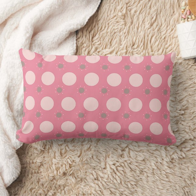 Pink pika Dot wrapping paper Lumbar Cushion (Blanket)