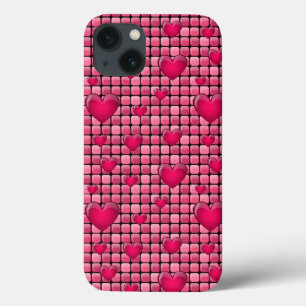 Pink Pile With Hearts iPhone 13 Case