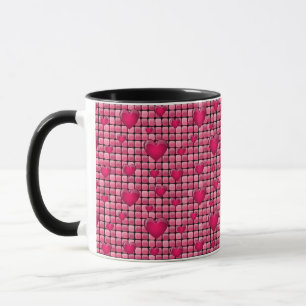Pink Pile With Hearts Mug
