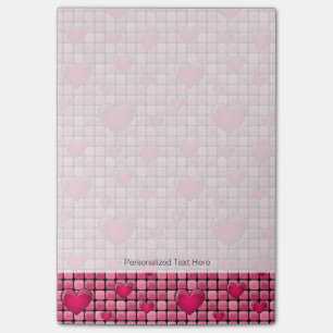 Pink Pile With Hearts Post-it Notes