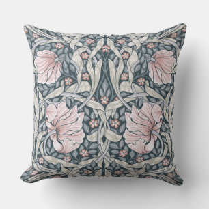 pink pimpernel,William Morris,timeless design Cushion