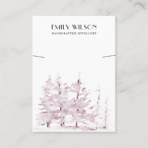 PINK PINE TREE FOREST WINTER  BRACELET DISPLAY BUSINESS CARD
