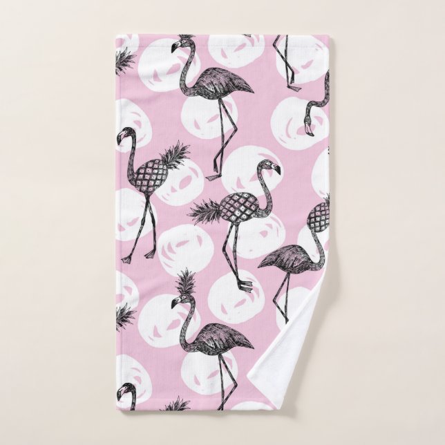 Pink Pineapple Flamingo Hand Towel (Hand Towel)
