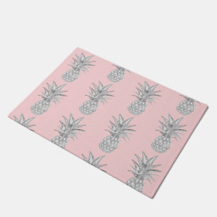 Pink Pineapple Tropical Pattern Floor Mat
