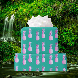 Pink Pineapple Tropical Wrapping Paper