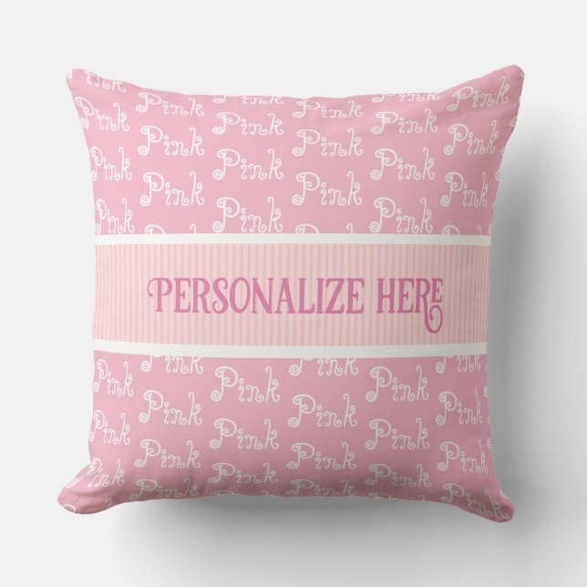 Pink Pink Nursery Throw Pillow (Front)